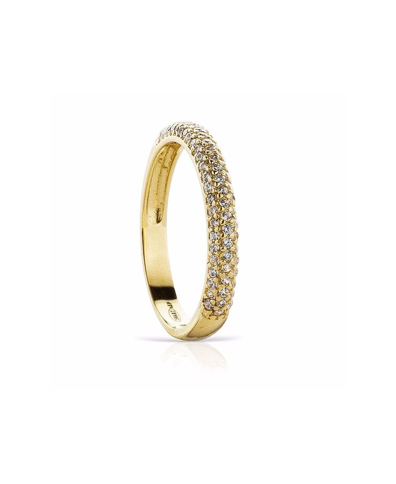 Anillo mujer cuajado circonitas oro | Joyería Gimeno | Tu joyería de confianza en Valencia