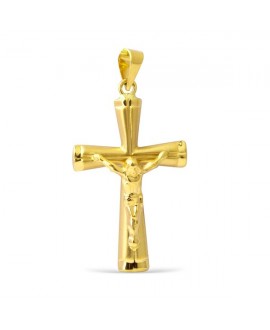 Cruz moderna con cristo en oro