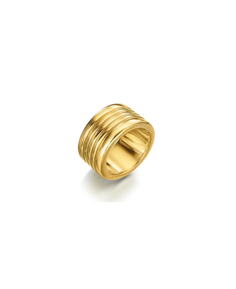 Anillo mujer lineas chapado oro | Joyería Gimeno | Tu joyería de confianza en Valencia