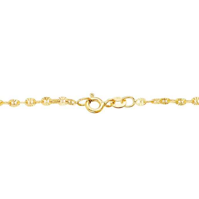 18k Cadena Oro Amarillo Forzada Hueca Eslabon Tallado Largo 45 Cm Ancho 2 Mm | Joyería Gimeno | Tu joyería de confianza en Valencia