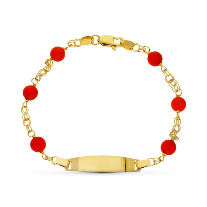 18k Esclava Oro Amarillo Coral Fino CerdeÑa 5-51/2 Mm | Joyería Gimeno | Tu joyería de confianza en Valencia