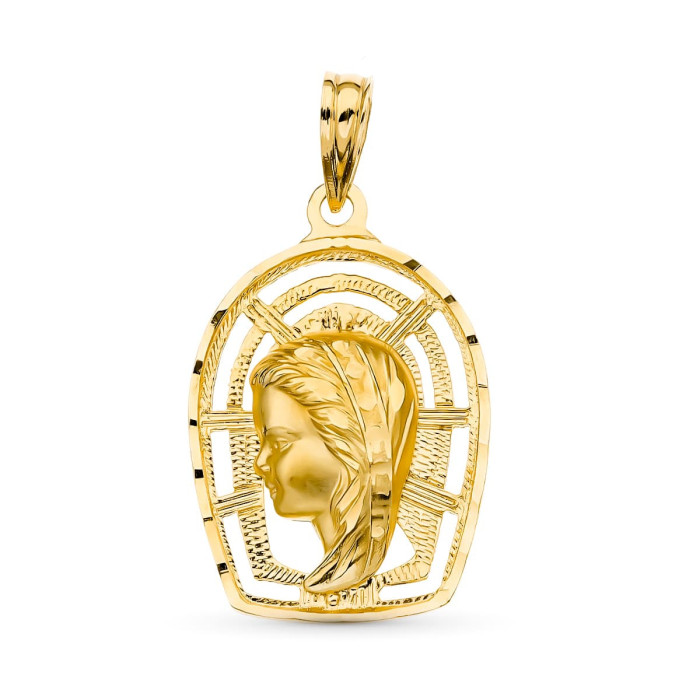 18k Medalla Oro Amarillo Virgen NiÑa 23x16 Mm | Joyería Gimeno | Tu joyería de confianza en Valencia