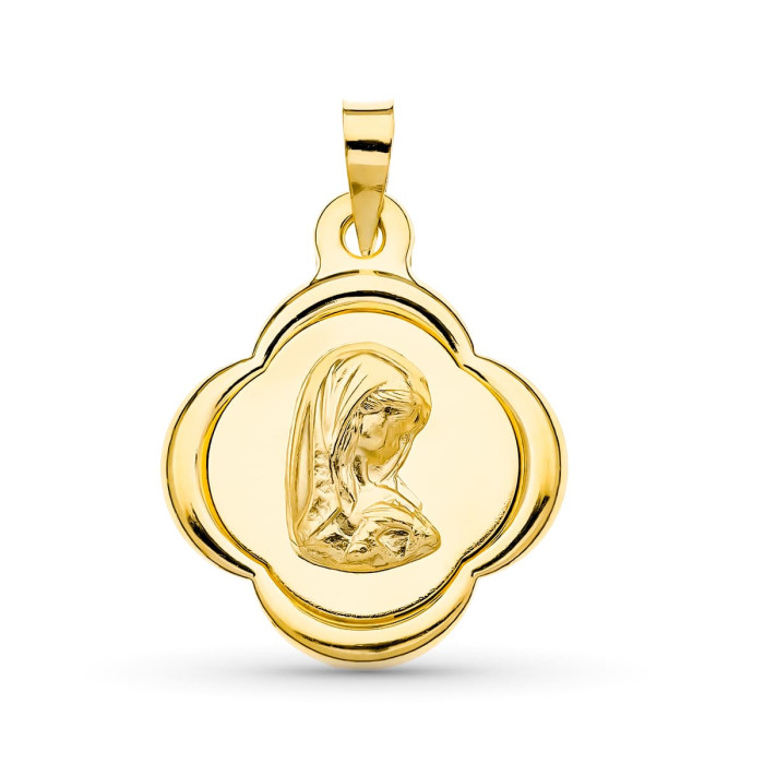 18k Medalla Oro Amarillo Virgen NiÑa 23x19 Mm | Joyería Gimeno | Tu joyería de confianza en Valencia