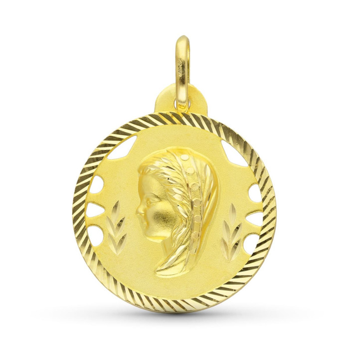 18k Medalla Oro Amarillo Virgen NiÑa 22 Mm | Joyería Gimeno | Tu joyería de confianza en Valencia