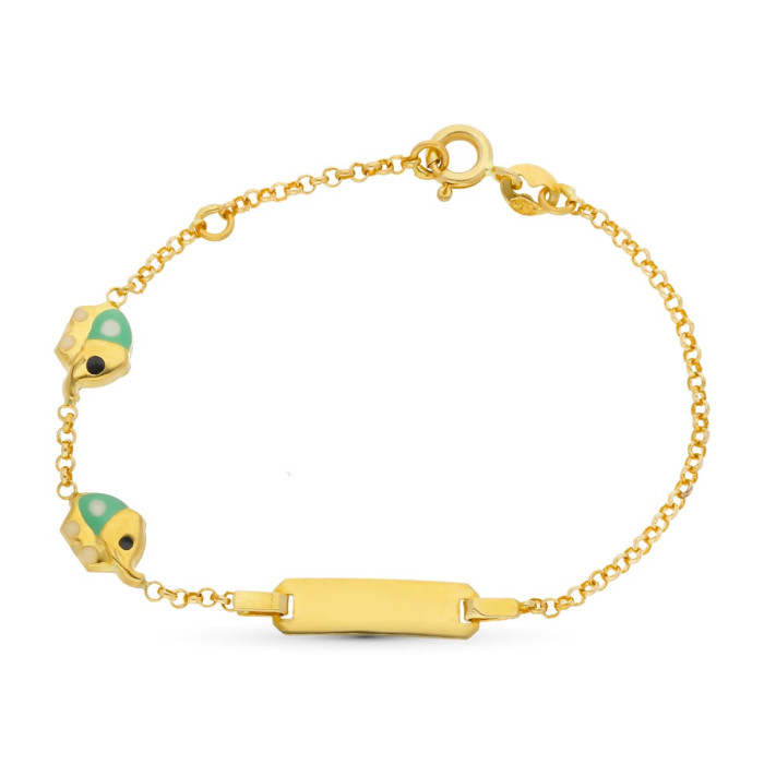 18k Esclava Oro Amarillo Elefantes Esmalte 15.5 Cm | Joyería Gimeno | Tu joyería de confianza en Valencia