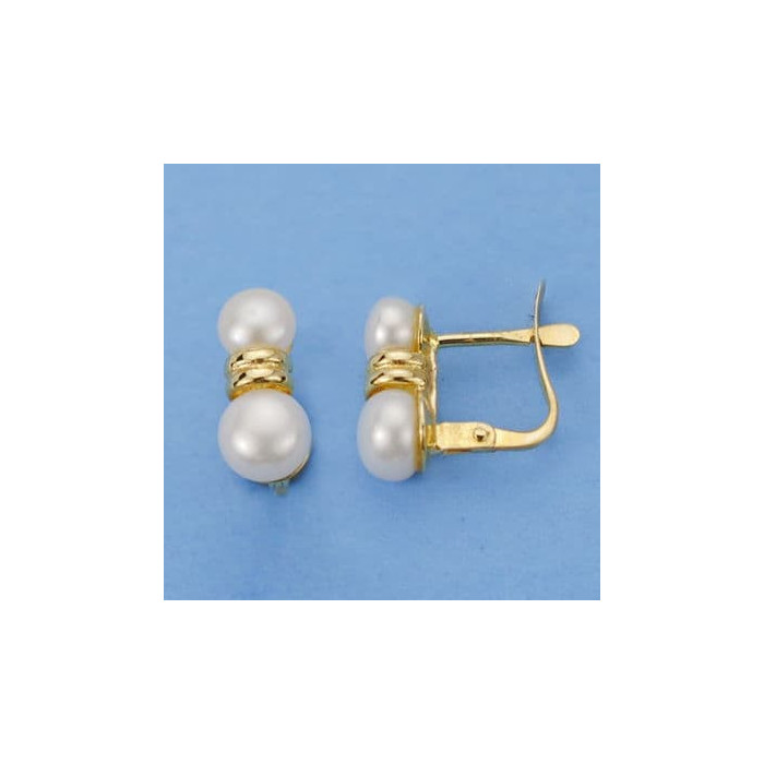 18k Pendientes Perla 11x5 Mm | Joyería Gimeno | Tu joyería de confianza en Valencia