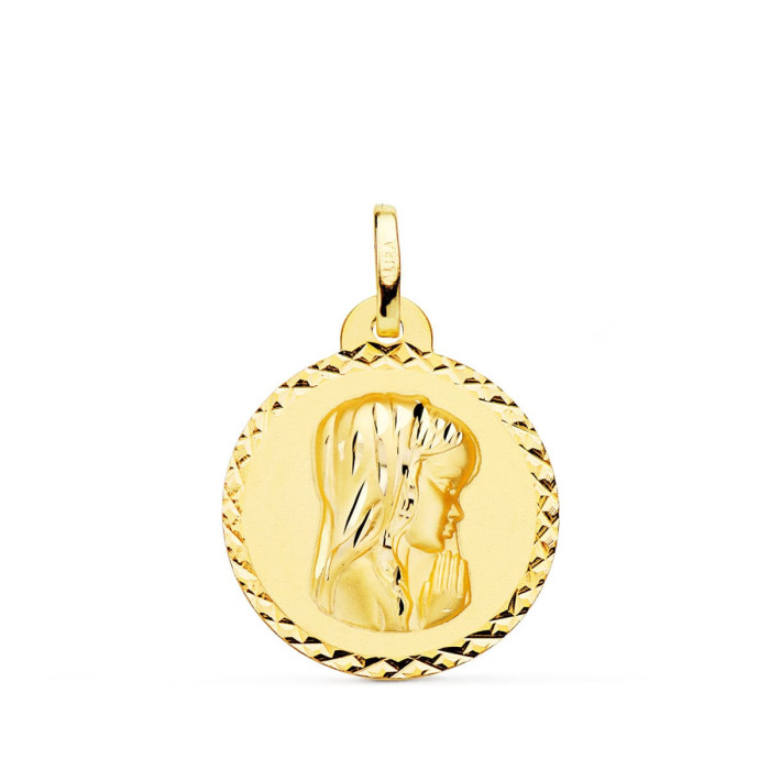 18k Medalla Oro Amarillo Virgen NiÑa Talla Cruzada 20 Mm | Joyería Gimeno | Tu joyería de confianza en Valencia