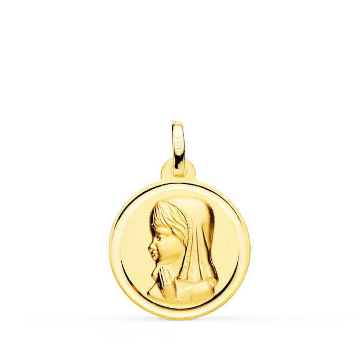 18k Medalla Oro Amarillo Virgen NiÑa Bisel 18 Mm | Joyería Gimeno | Tu joyería de confianza en Valencia