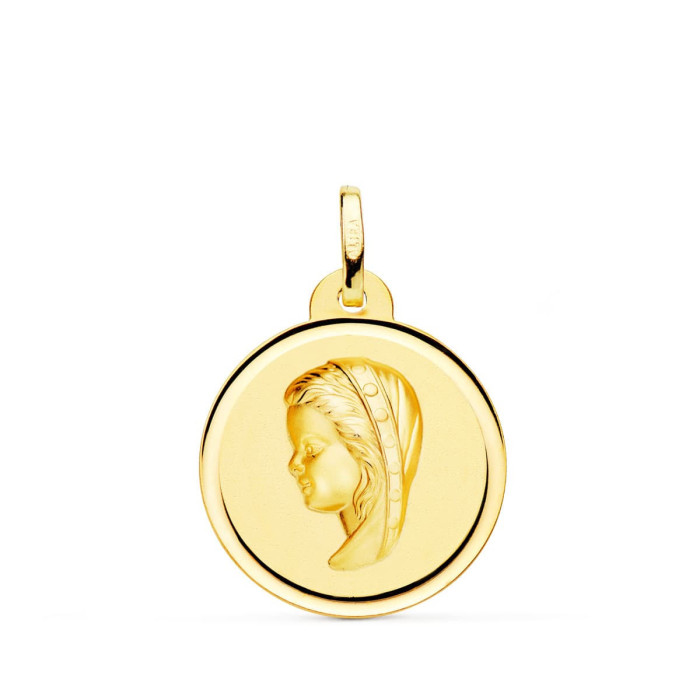 18k Medalla Oro Amarillo Virgen NiÑa Bisel 16 Mm | Joyería Gimeno | Tu joyería de confianza en Valencia