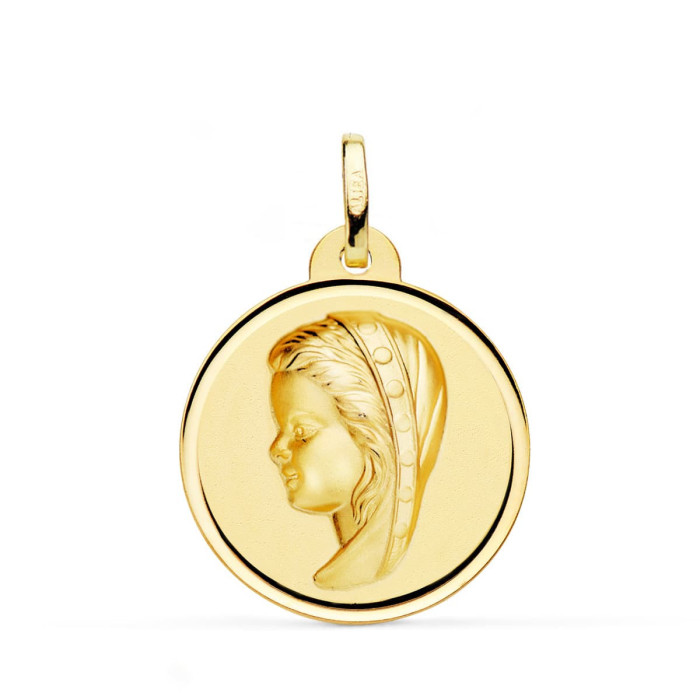 18k Medalla Oro Amarillo Virgen NiÑa Bisel 24 Mm | Joyería Gimeno | Tu joyería de confianza en Valencia