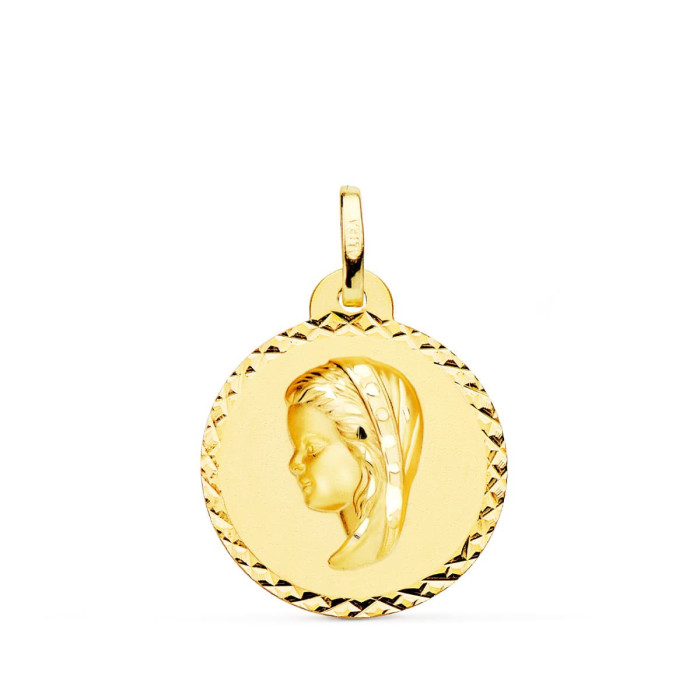 18k Medalla Oro Amarillo Virgen NiÑa Talla Cruzada 20 Mm | Joyería Gimeno | Tu joyería de confianza en Valencia