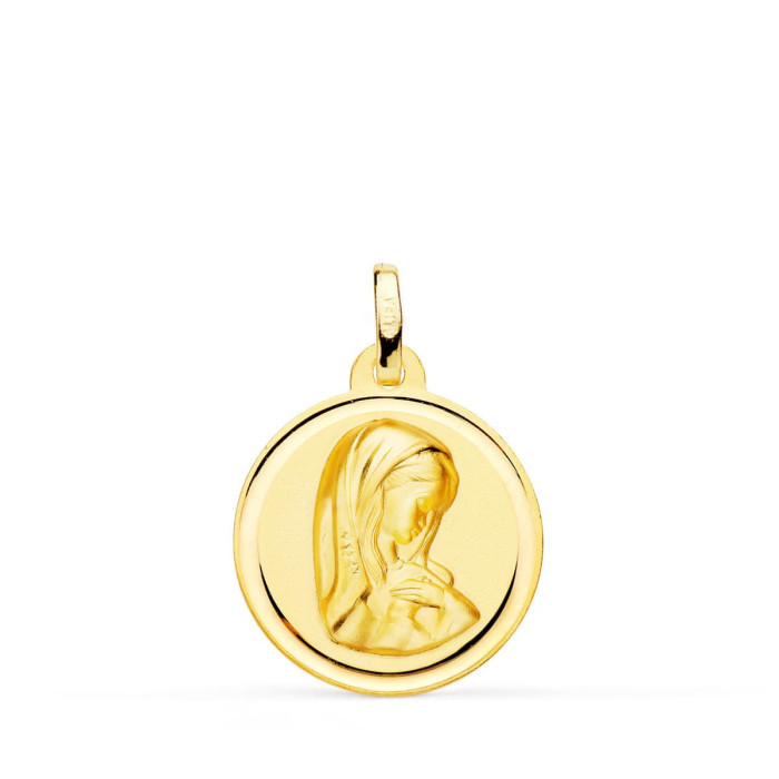 18k Medalla Oro Amarillo Virgen NiÑa Bisel 18 Mm | Joyería Gimeno | Tu joyería de confianza en Valencia