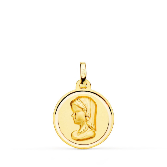 18k Medalla Oro Amarillo Virgen NiÑa Bisel 16 Mm | Joyería Gimeno | Tu joyería de confianza en Valencia