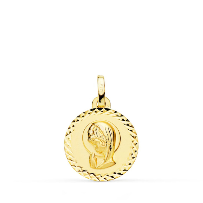 18k Medalla Oro Amarillo Virgen NiÑa Talla Cruzada 16 Mm | Joyería Gimeno | Tu joyería de confianza en Valencia