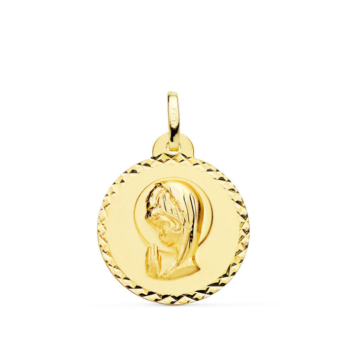 18k Medalla Oro Amarillo Virgen NiÑa Talla Cruzada 20 Mm | Joyería Gimeno | Tu joyería de confianza en Valencia